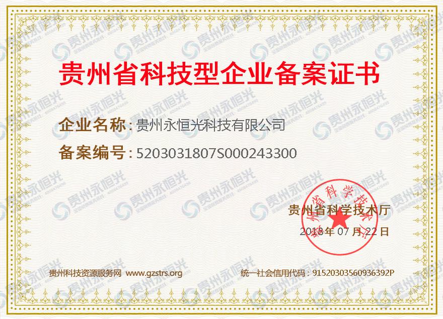 企業(yè)備案證書>